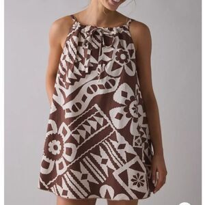 Urban Outfitters Brown and White Printed Mini Dress